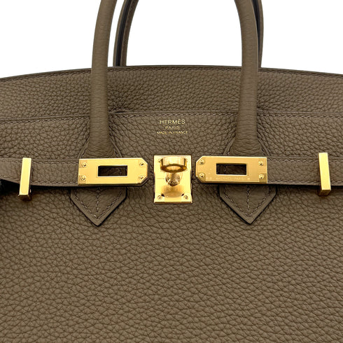 HERMES BIRKIN 25 VERSO TOUNDRA GRIS PERLE TOGO HAND BAG W GHW 90273375 - PURPOSE
