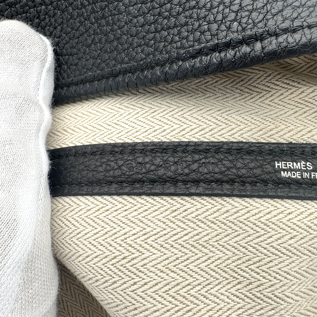 HERMES GARDEN PARTY PM BLACK VEAU NEGONDA TOTE BAG D 90273383