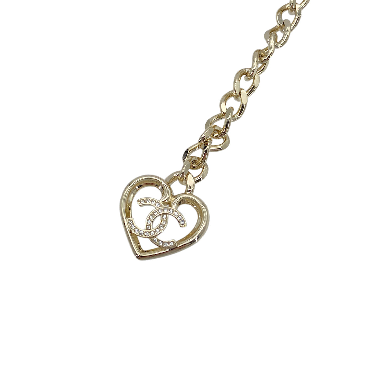 CHANEL COCOMARK HEART CHAIN BELT RHINESTONE F24C 90273389