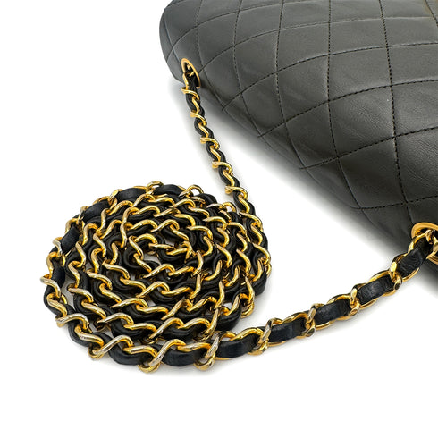 CHANEL VINTAGE FULL FLAP CHAIN SHOULDER BAG KHAKI LAMB SKIN 90273869 - PURPOSE
