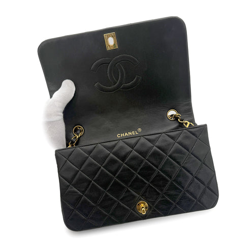 CHANEL VINTAGE FULL FLAP CHAIN SHOULDER BAG KHAKI LAMB SKIN 90273869 - PURPOSE