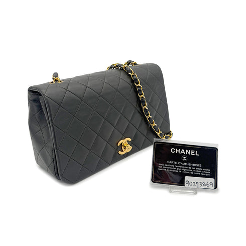 CHANEL VINTAGE FULL FLAP CHAIN SHOULDER BAG KHAKI LAMB SKIN 90273869 - PURPOSE
