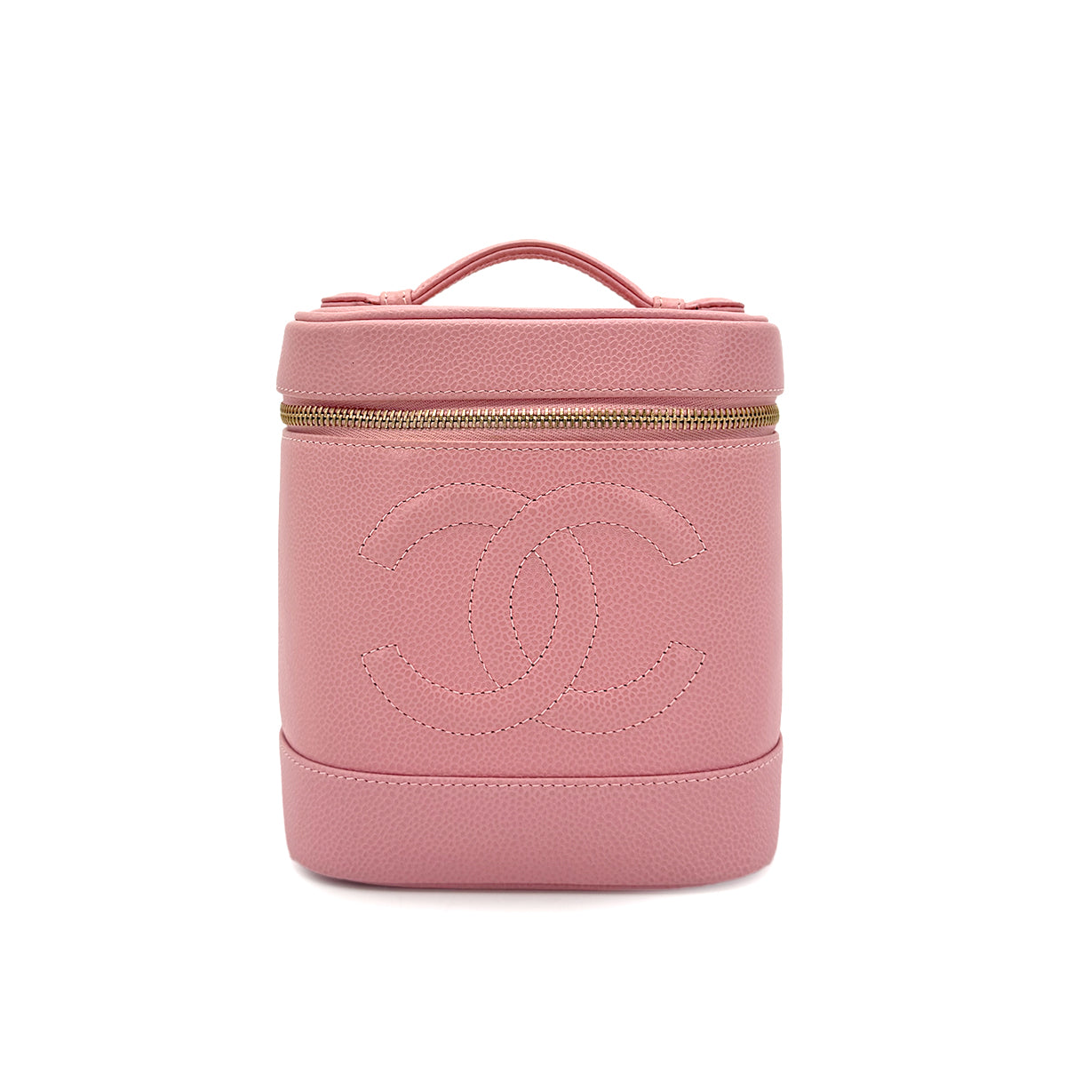 CHANEL VINTAGE VANITY HAND BAG PINK CAVIAR SKIN 90273872