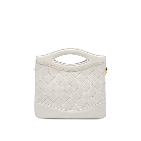 CHANEL VINTAGE 2WAY HAND CHAIN SHOULDER BAG WHITE LAMB SKIN 90273879 - PURPOSE
