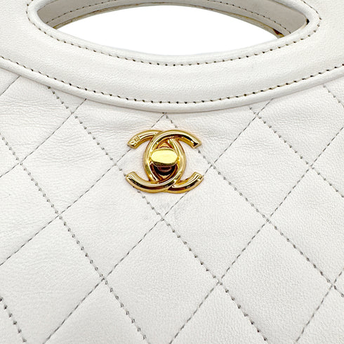 CHANEL VINTAGE 2WAY HAND CHAIN SHOULDER BAG WHITE LAMB SKIN 90273879 - PURPOSE