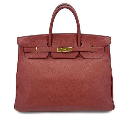 HERMES BIRKIN 40 BRIQUE TAURILLON CLEMENCE HAND BAG □D GHW 90273884 - PURPOSE