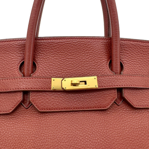 HERMES BIRKIN 40 BRIQUE TAURILLON CLEMENCE HAND BAG □D GHW 90273884 - PURPOSE