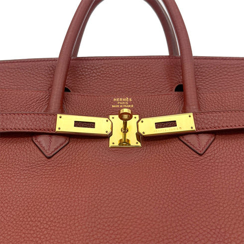 HERMES BIRKIN 40 BRIQUE TAURILLON CLEMENCE HAND BAG □D GHW 90273884 - PURPOSE