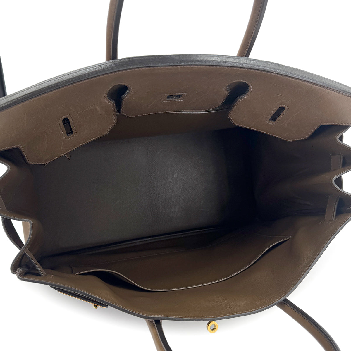 HERMES BIRKIN 40 OLIVE VEAU BARENIA HAND BAG □E GHW 90273888