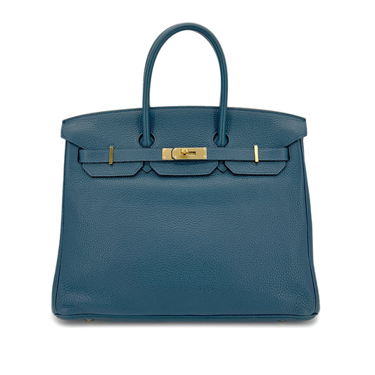 HERMES BIRKIN 35 COLVERT TAURILLON CLEMENCE HAND BAG □R GHW 90273889