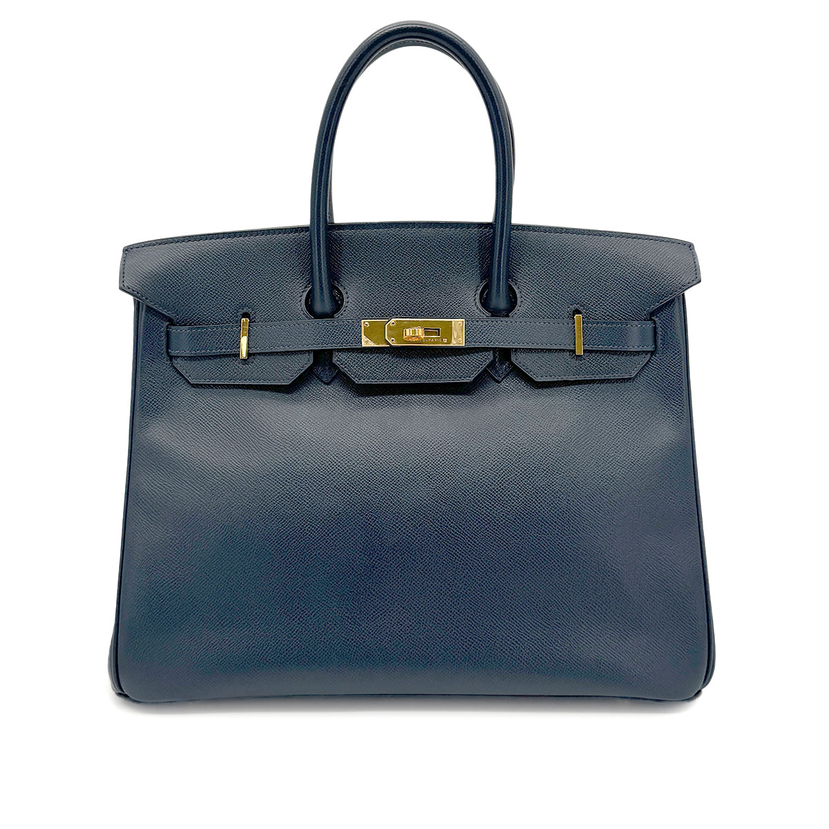 HERMES BIRKIN 35 BLUE INDIGO COUCHEVEL HAND BAG □C GHW 90273891
