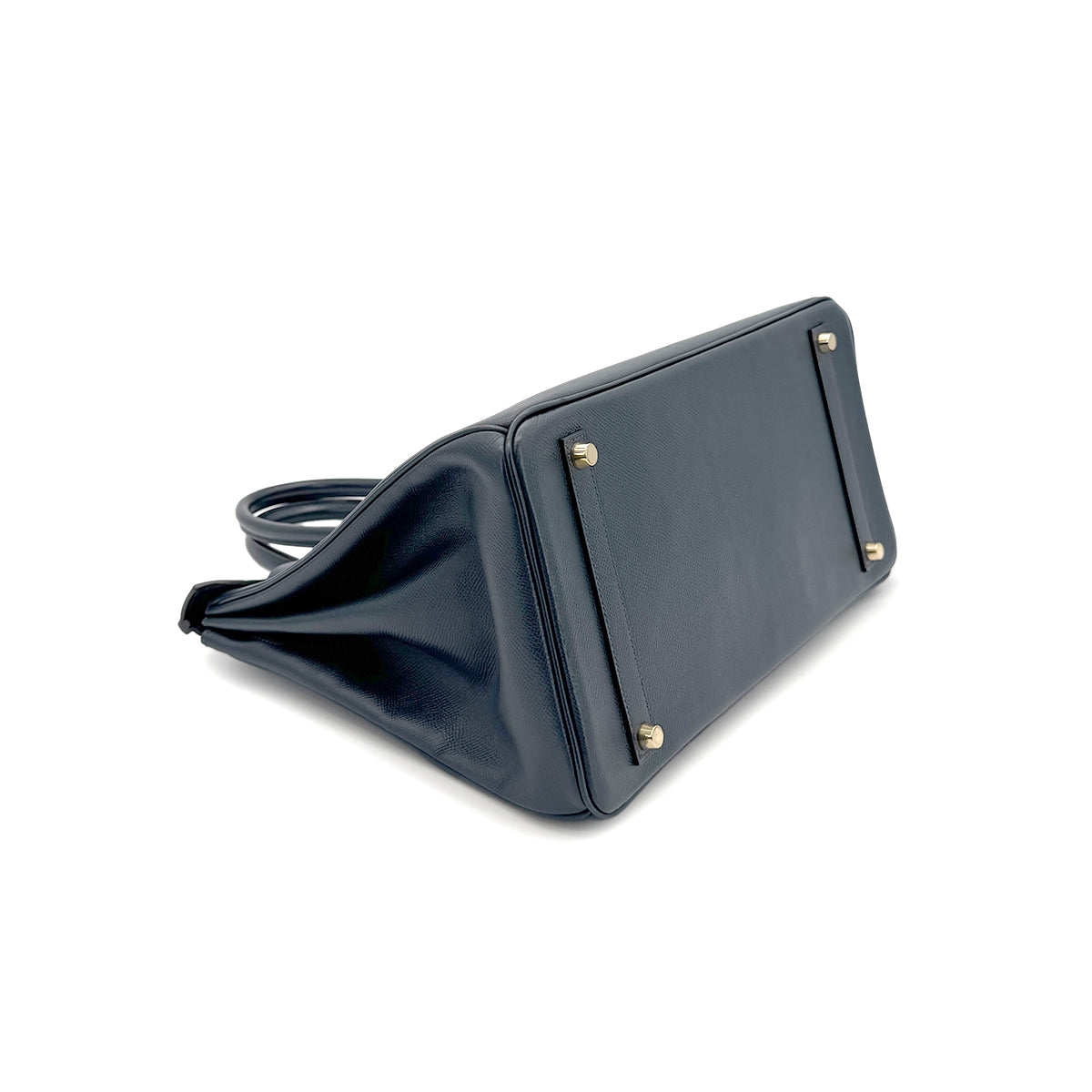 HERMES BIRKIN 35 BLUE INDIGO COUCHEVEL HAND BAG □C GHW 90273891