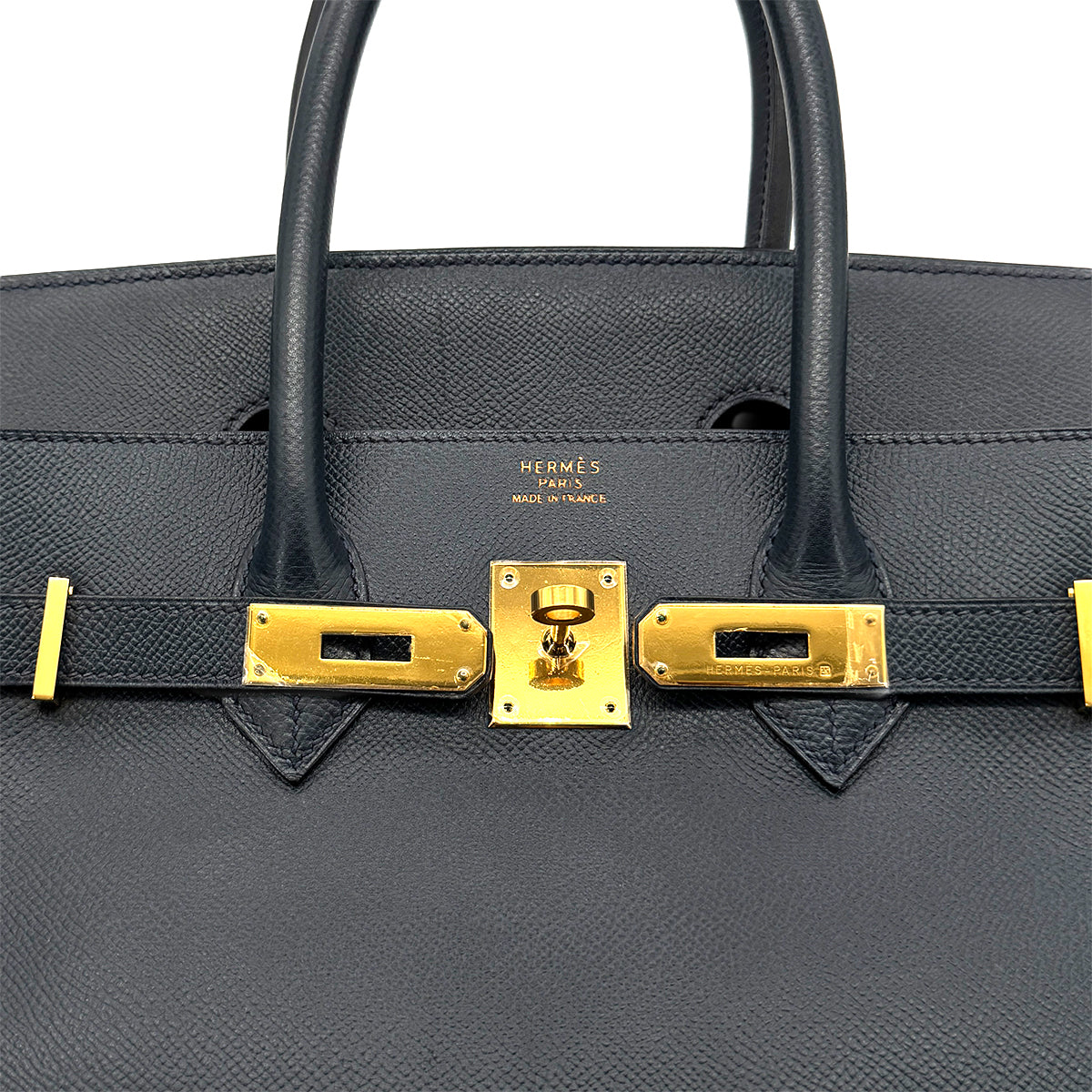 HERMES BIRKIN 35 BLUE INDIGO COUCHEVEL HAND BAG □C GHW 90273891