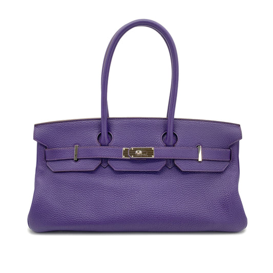HERMES SHOULDER BIRKIN 42 ULTRA VIOLET TAURILLON CLEMENCE HAND BAG □N SHW 90273893