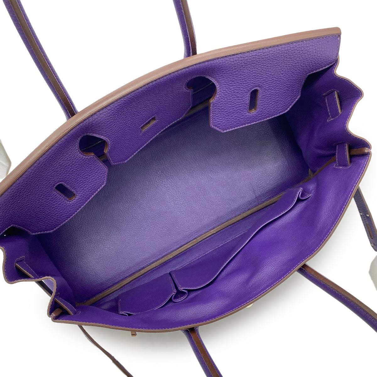 HERMES SHOULDER BIRKIN 42 ULTRA VIOLET TAURILLON CLEMENCE HAND BAG □N SHW 90273893