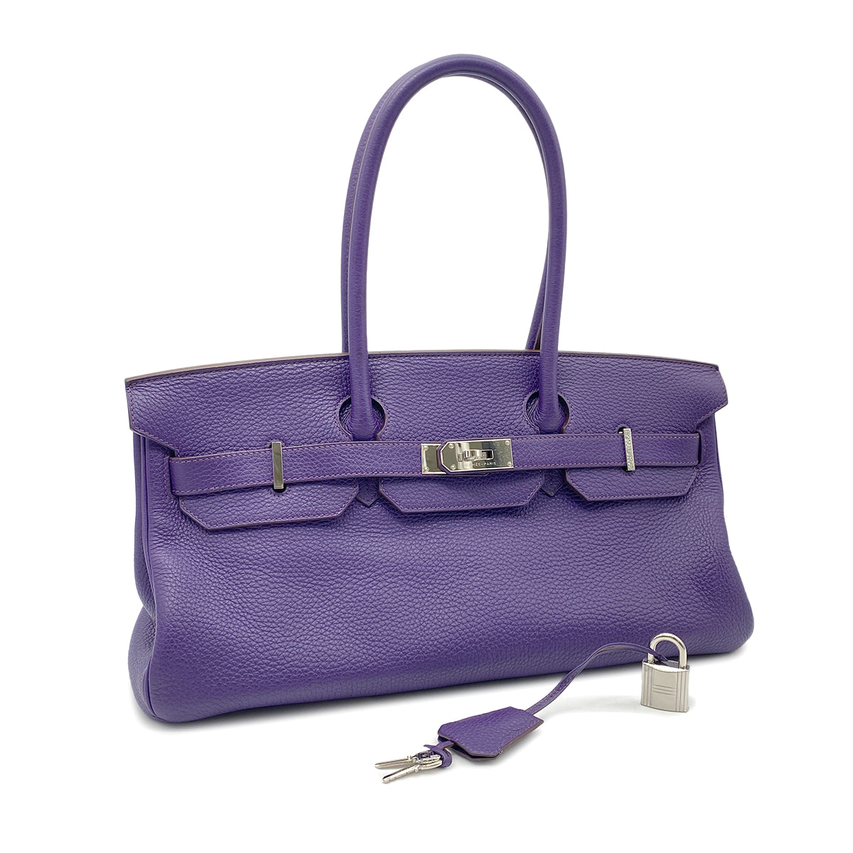 HERMES SHOULDER BIRKIN 42 ULTRA VIOLET TAURILLON CLEMENCE HAND BAG □N SHW 90273893