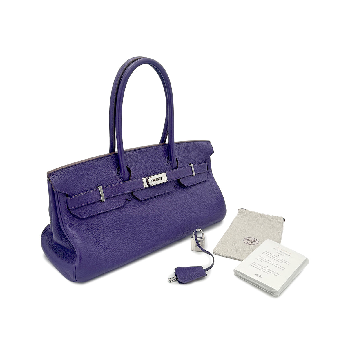 HERMES SHOULDER BIRKIN 42 ULTRA VIOLET TAURILLON CLEMENCE HAND BAG □N SHW 90273893