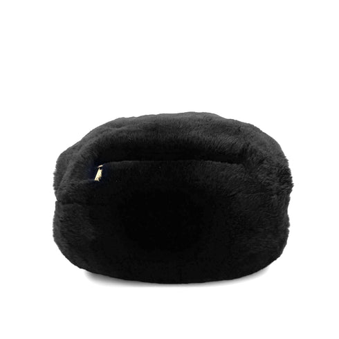 CHANEL VINTAGE COCOMARK ARM WARMER CHAIN SHOULDER BAG BLACK FUR 90273899