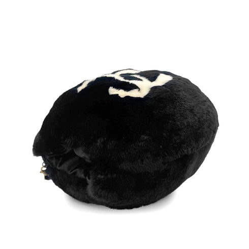 CHANEL VINTAGE COCOMARK ARM WARMER CHAIN SHOULDER BAG BLACK FUR 90273899