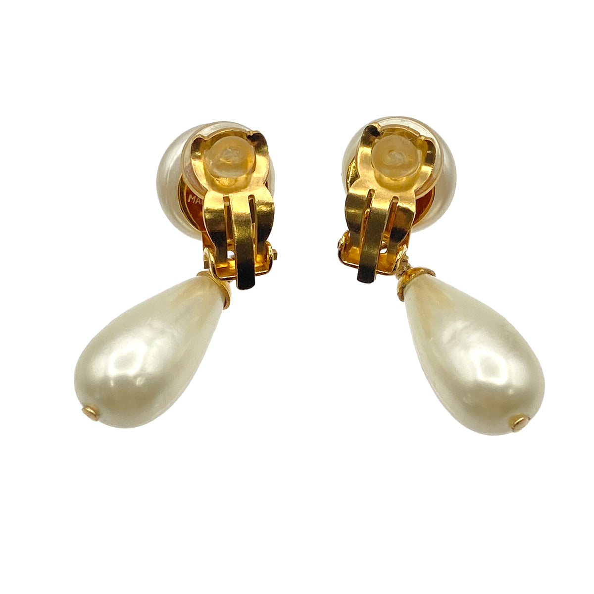CHANEL VINTAGE EARRINGS COCOMARK FAUX PEARL ACCESSORY 97P 90273904