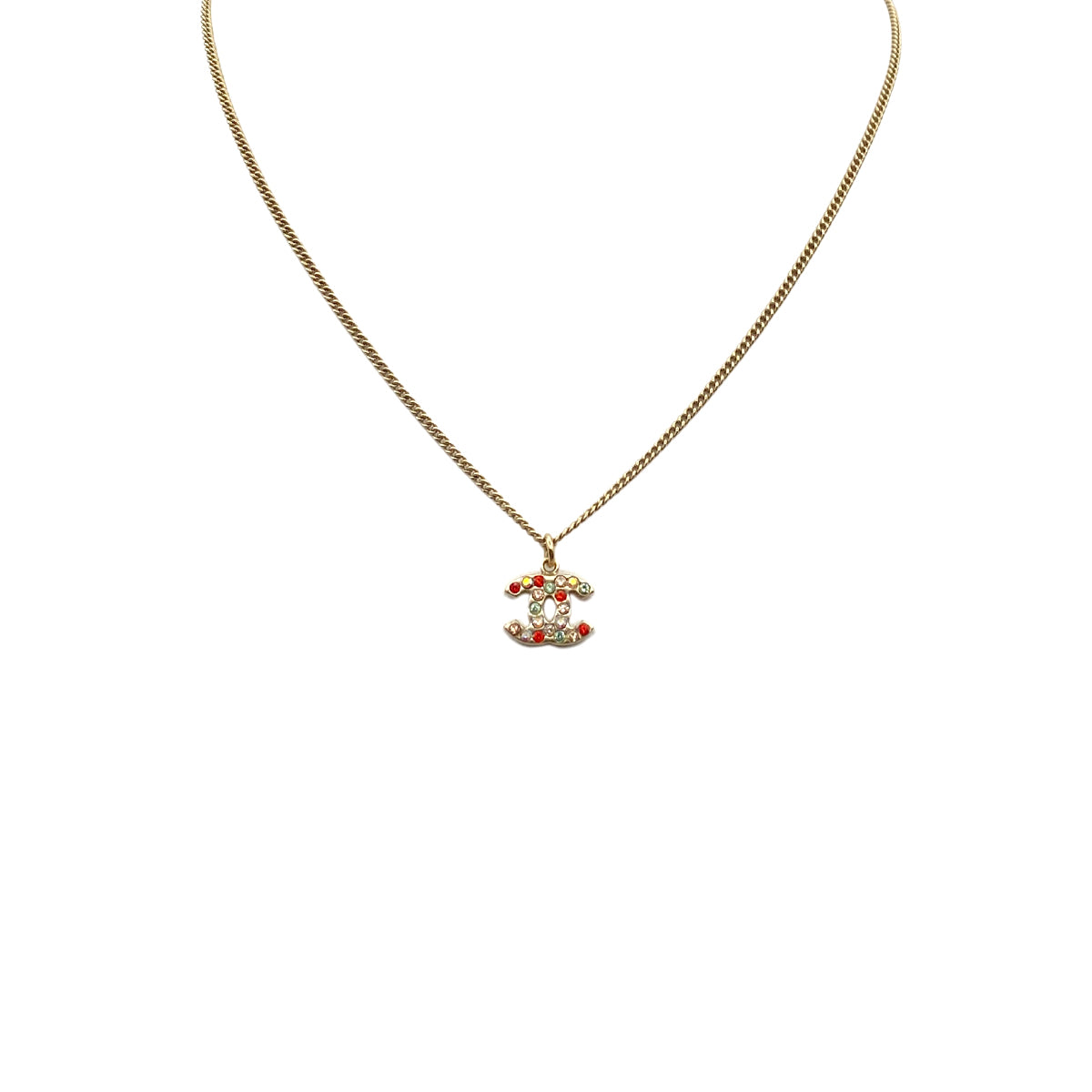 CHANEL NECKLACE COCOMARK RHINESTONE MULTICOLOR ACCESSORY 04A 90273905