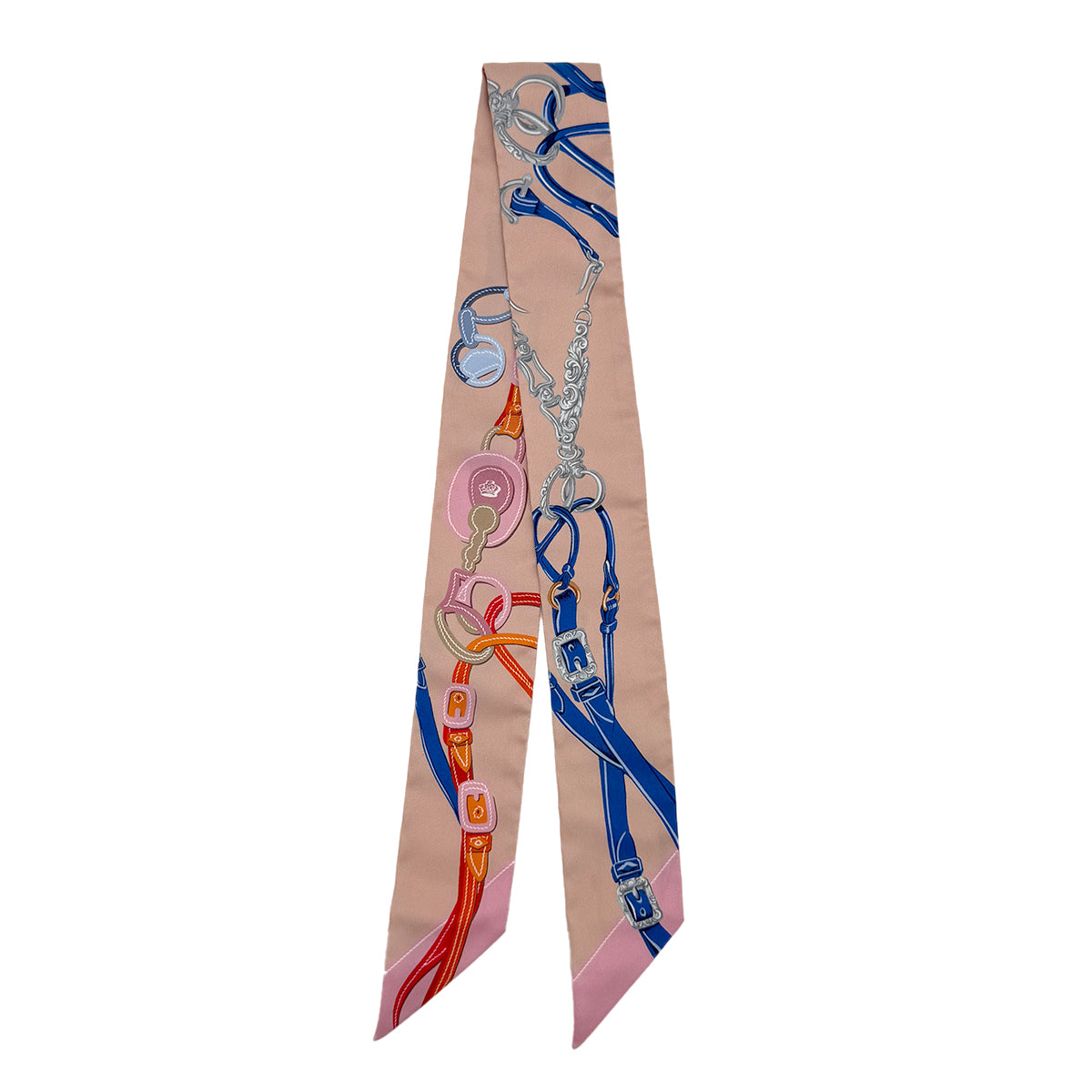 HERMES TWILLY BRIDES DE GALA APPLIQ SCARF MULTICOLOR SILK 90273906