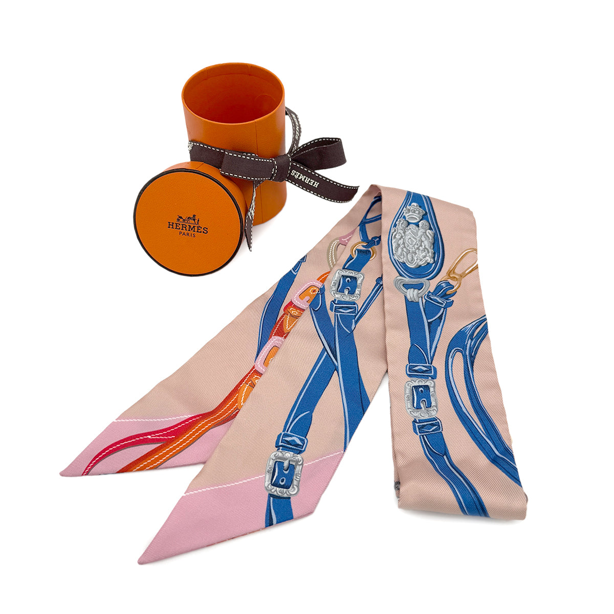 HERMES TWILLY BRIDES DE GALA APPLIQ SCARF MULTICOLOR SILK 90273906