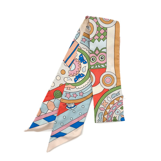 HERMES TWILLY LES MURMURES DE LA FORET SCARF MULTICOLOR SILK 90273908
