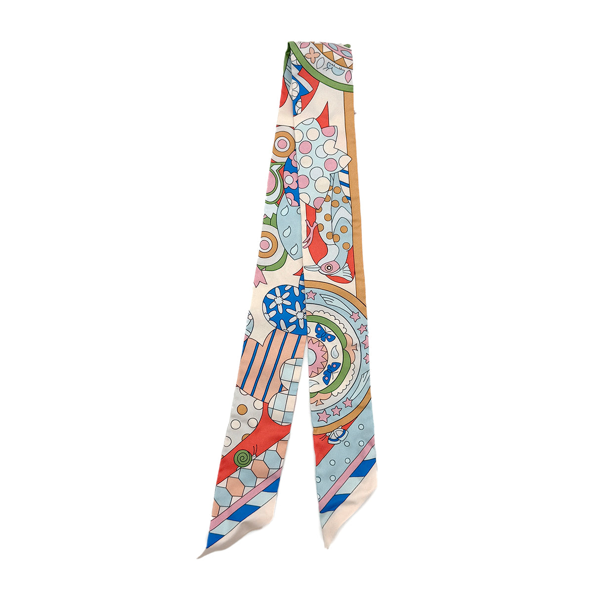 HERMES TWILLY LES MURMURES DE LA FORET SCARF MULTICOLOR SILK 90273908