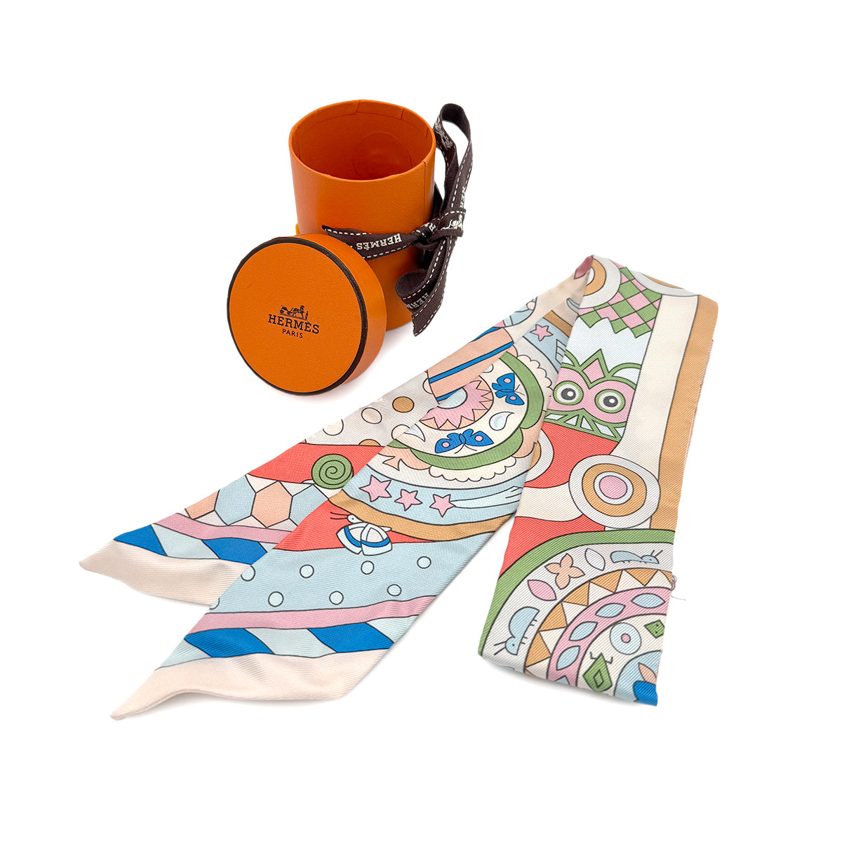 HERMES TWILLY LES MURMURES DE LA FORET SCARF MULTICOLOR SILK 90273908
