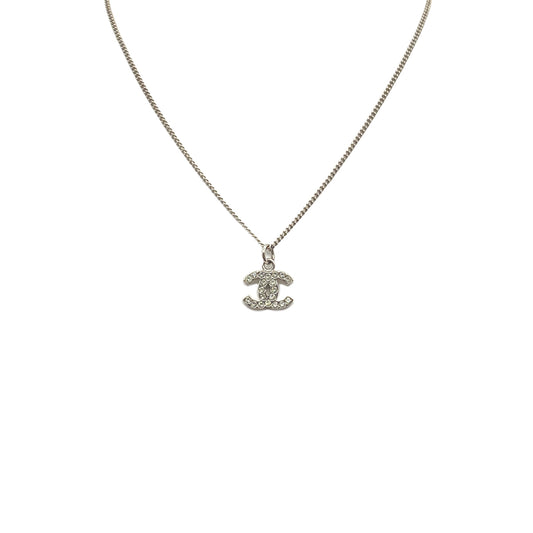 CHANEL NECKLACE COCOMARK RHINESTONE SILVER ACCESSORY B10V 90273914