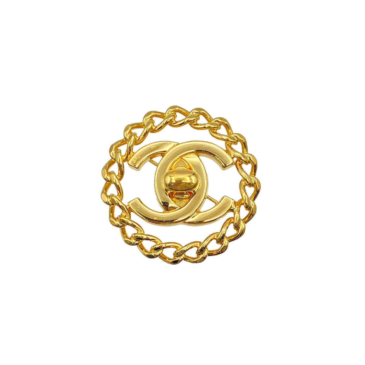 CHANEL VINTAGE TURN LOCK COCOMARK BROOCH GOLD 97A ACCESSORY 90273917