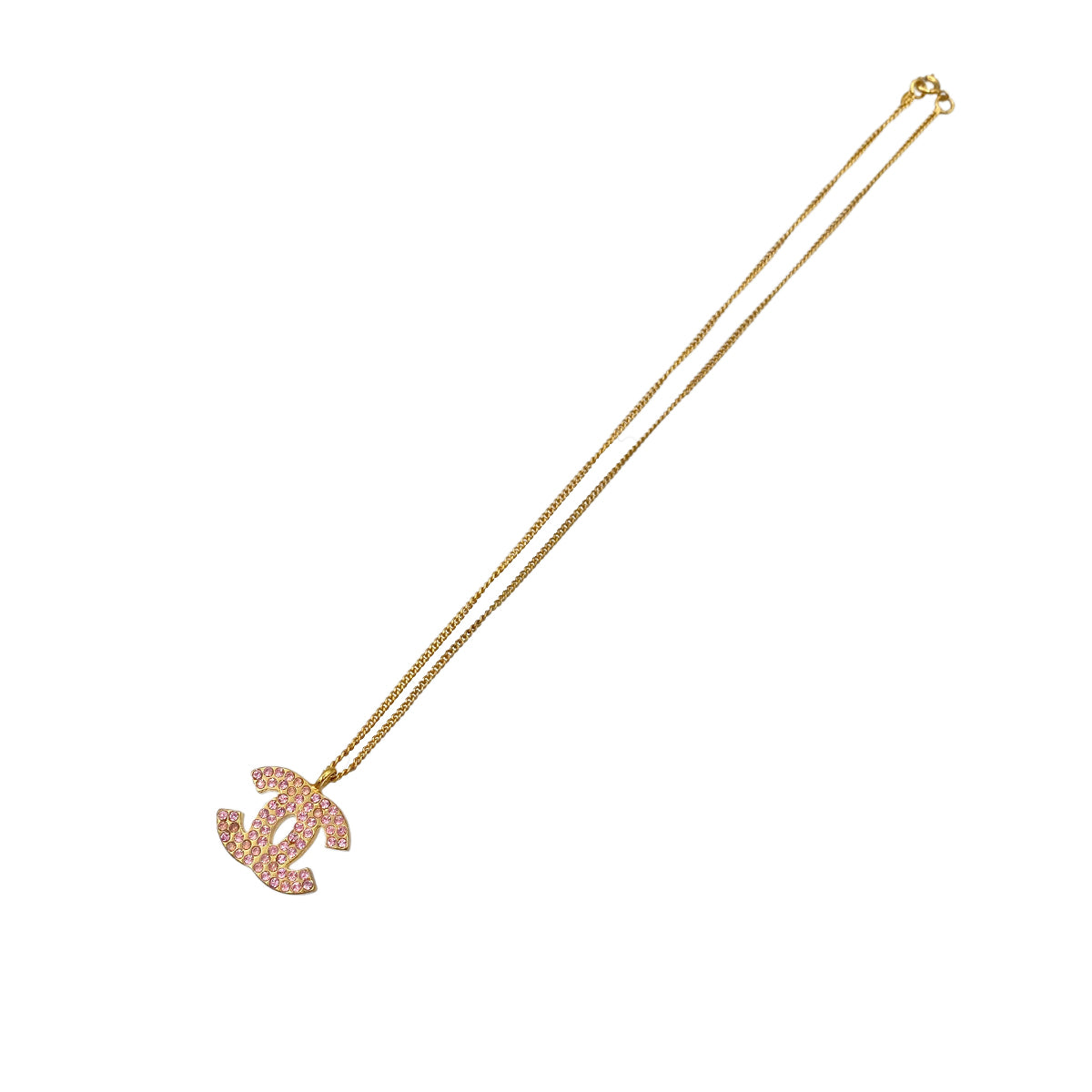 CHANEL NECKLACE COCOMARK RHINESTONE PINK ACCESSORY 02P 90273922