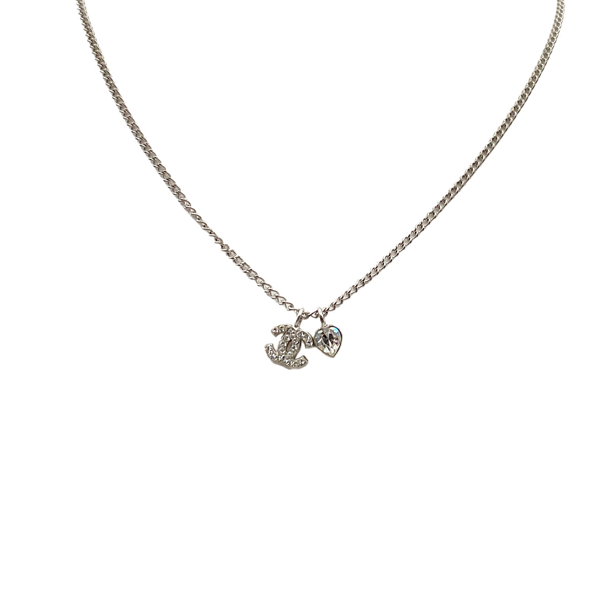 CHANEL NECKLACE COCOMARK HEART RHINESTONE ACCESSORY 07P 90273923