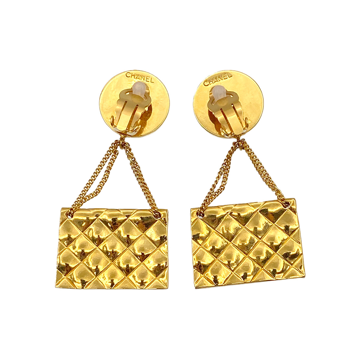CHANEL VINTAGE EARRINGS COCOMARK MATELASSE BAG MOTIF ACCESSORY 90273930