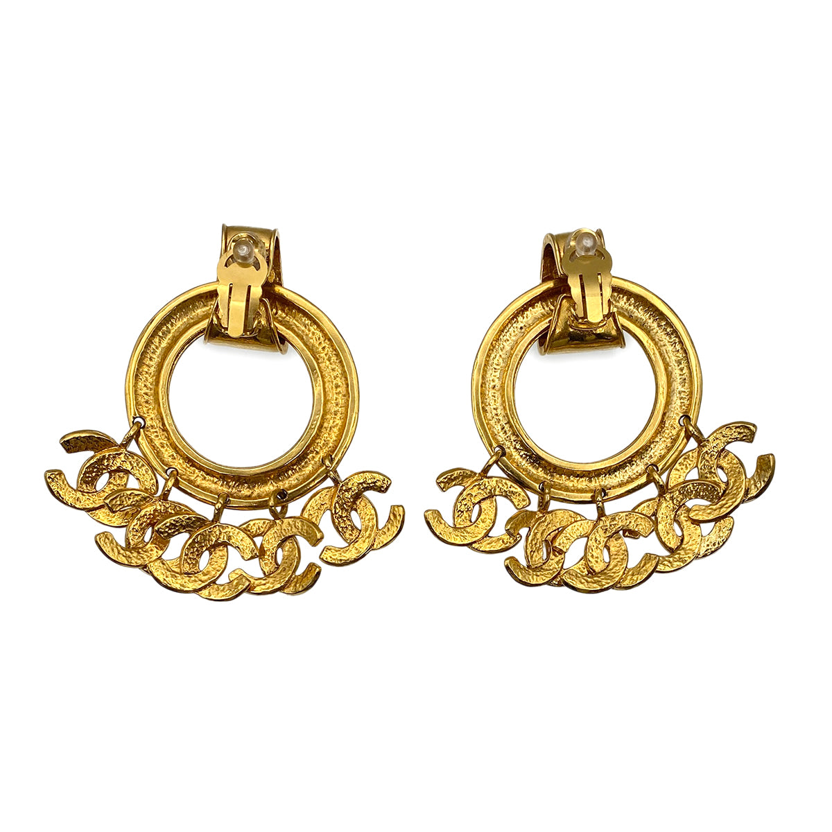 CHANEL VINTAGE EARRINGS HOOP COCOMARK ACCESSORY 94P 90273934