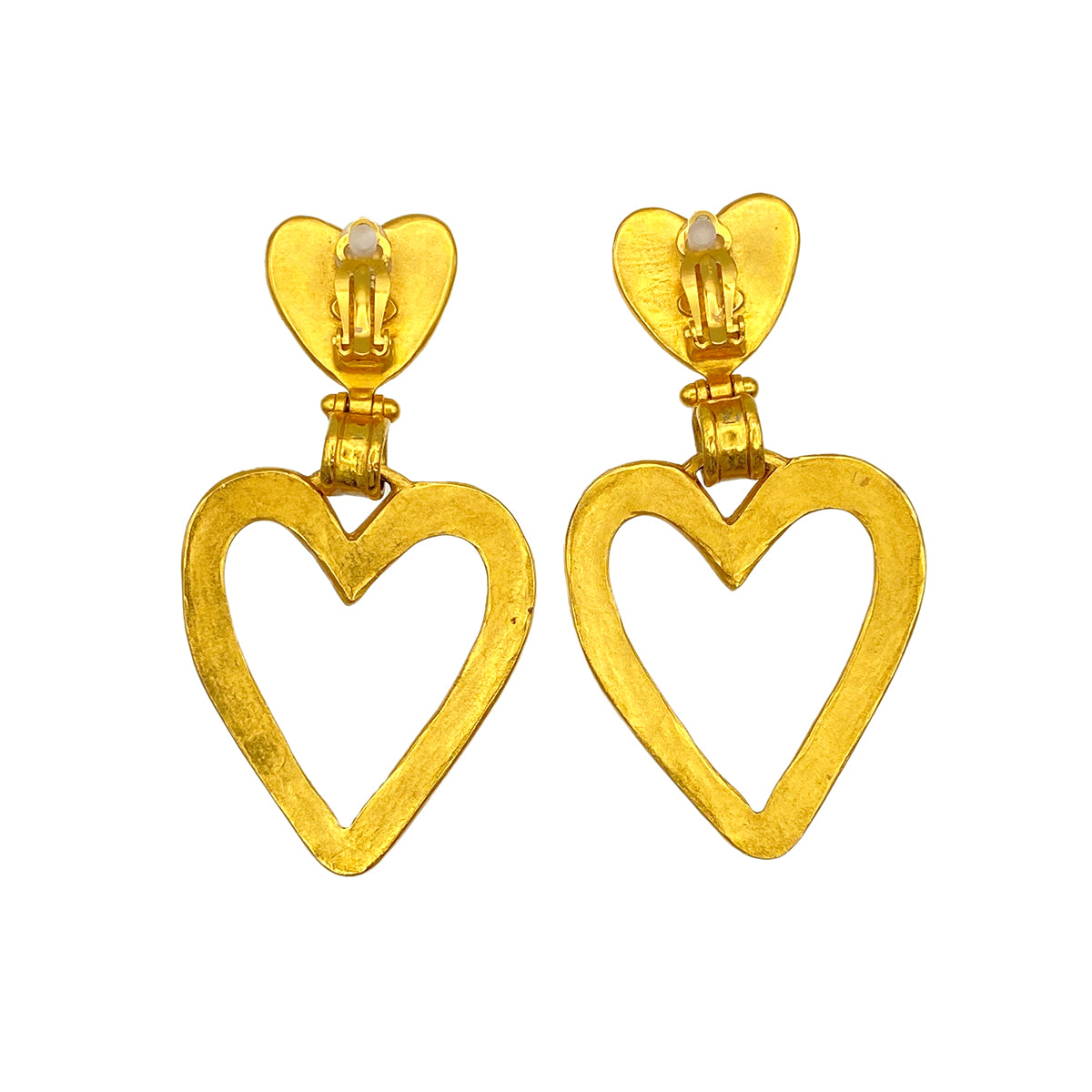 CHANEL VINTAGE EARRINGS HEART COCOMARK ACCESSORY 95P 90273935