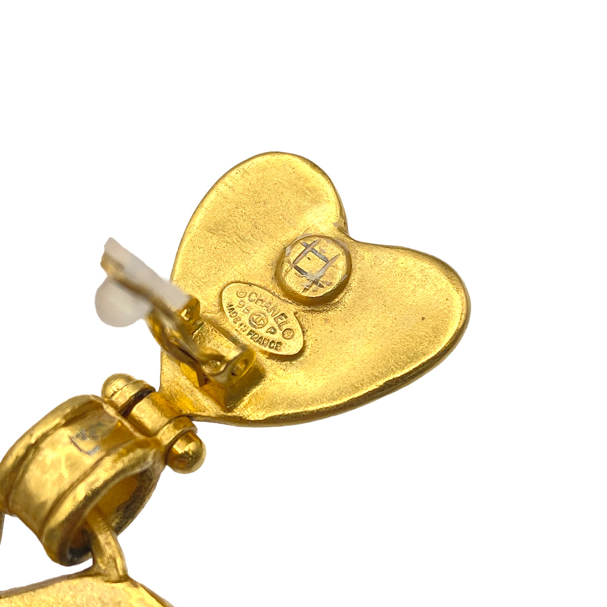 CHANEL VINTAGE EARRINGS HEART COCOMARK ACCESSORY 95P 90273935