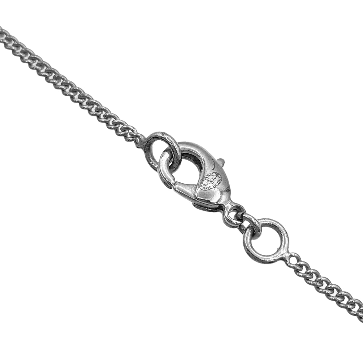 CHANEL NECKLACE COCOMARK RHINESTONE SILVER ACCESSORY 07V 90273938