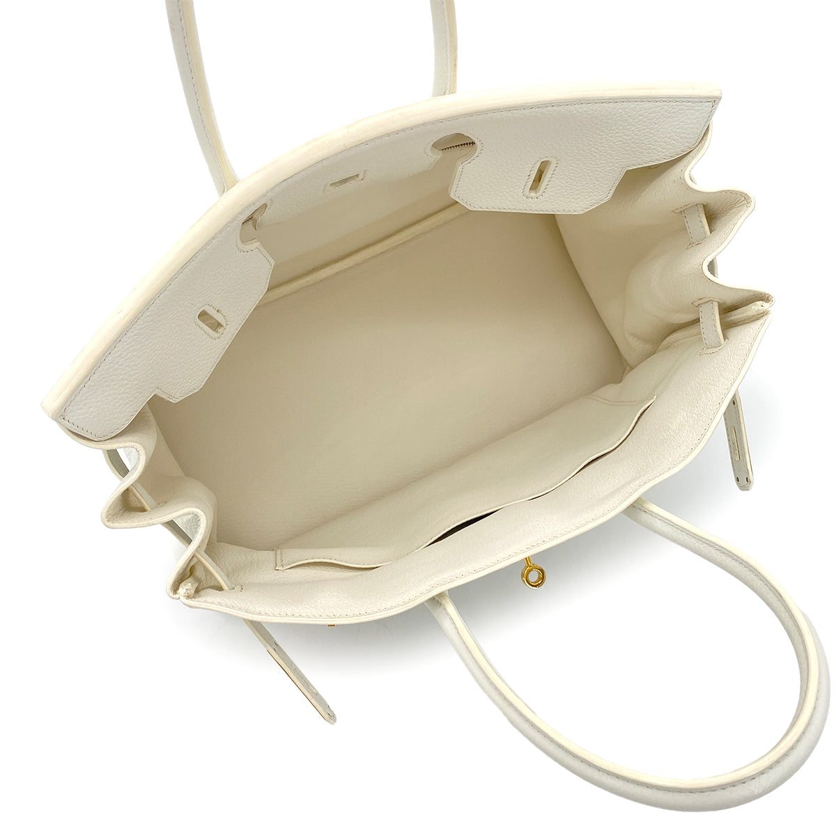 HERMES BIRKIN 35 WHITE TAURILLON CLEMENCE HAND BAG □N GHW 90274035