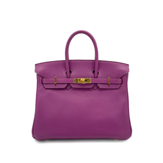 HERMES BIRKIN 25 ANEMONE SWIFT HAND BAG □R GHW 90274036