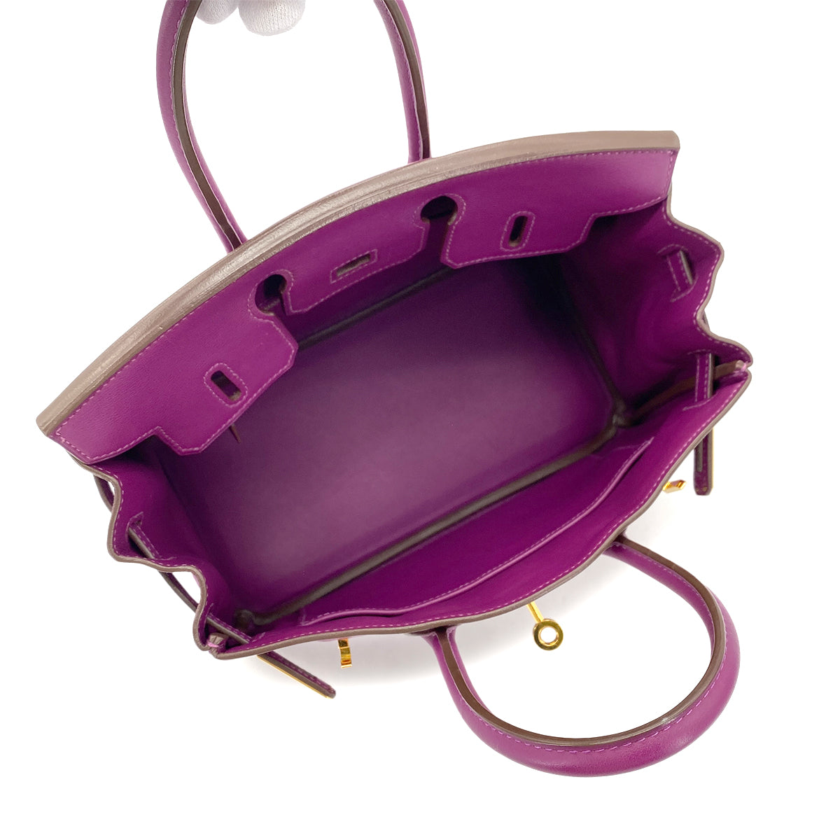 HERMES BIRKIN 25 ANEMONE SWIFT HAND BAG □R GHW 90274036