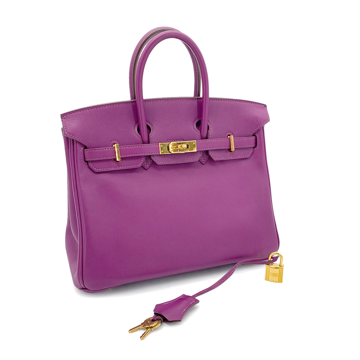 HERMES BIRKIN 25 ANEMONE SWIFT HAND BAG □R GHW 90274036