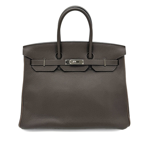 HERMES BIRKIN 35 SPO ETAIN ETOUPE TAURILLON CLEMENCE HAND BAG □Q SHW 90274040