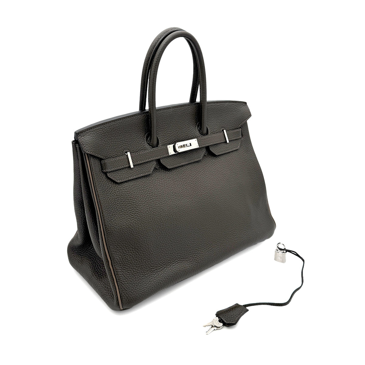 HERMES BIRKIN 35 SPO ETAIN ETOUPE TAURILLON CLEMENCE HAND BAG □Q SHW 90274040