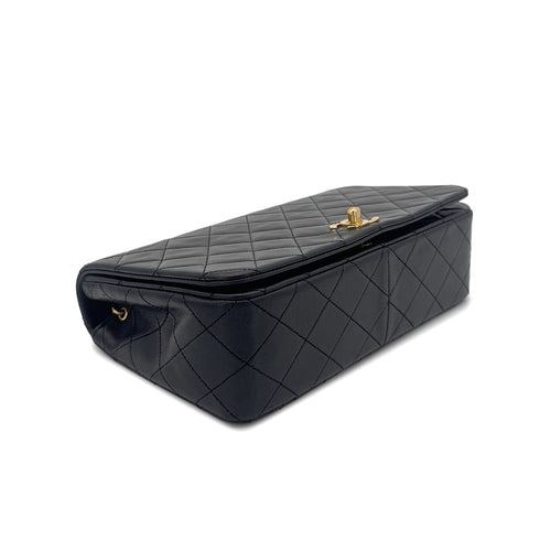 CHANEL VINTAGE FULL FLAP CHAIN SHOULDER BAG BLACK LAMB SKIN 90274042 - PURPOSE