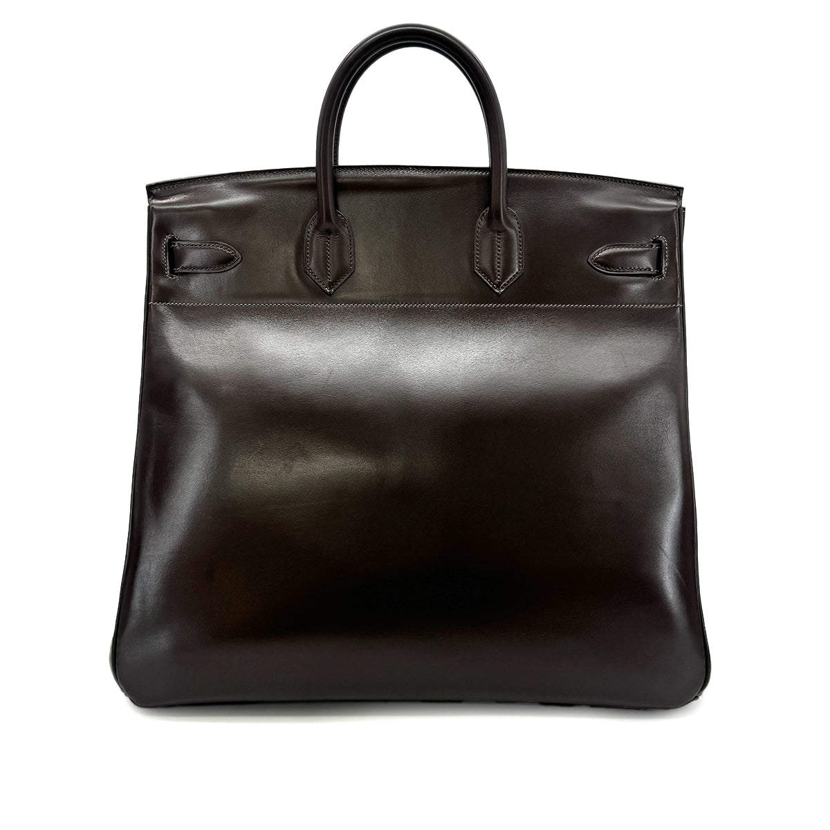 HERMES HAUT A COURROIES 45 MARRON FONCE BOXCALF HAND BAG 〇P GHW 90274048