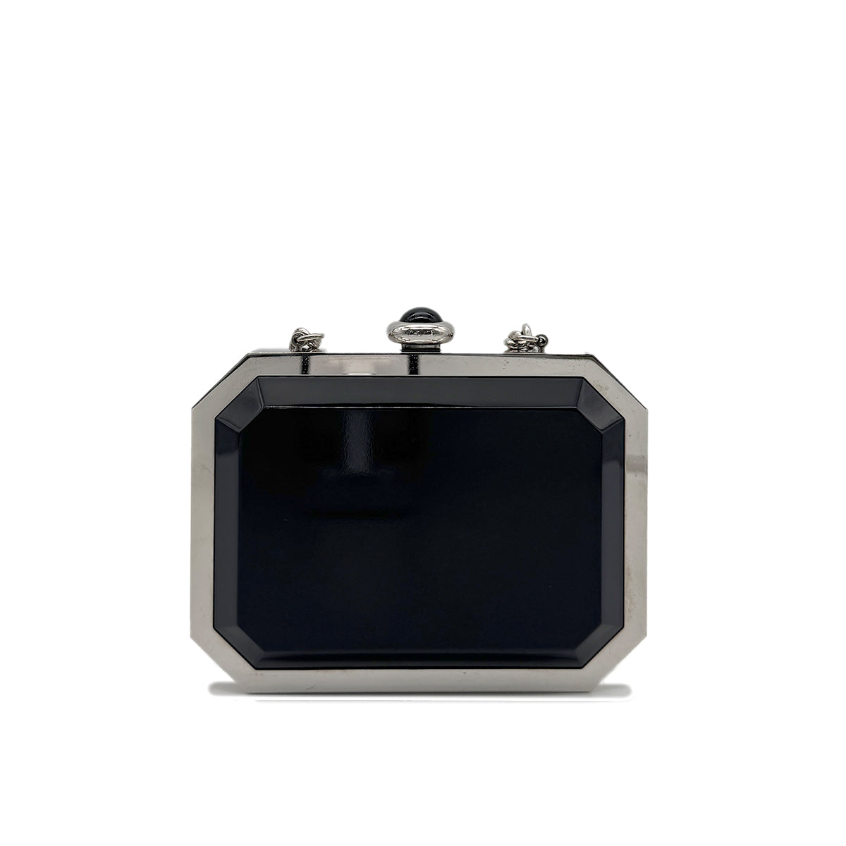 CHANEL PREMIERE CHAIN SHOULDER BAG CLEAR BLACK SILVER ACRYLIC 90274051