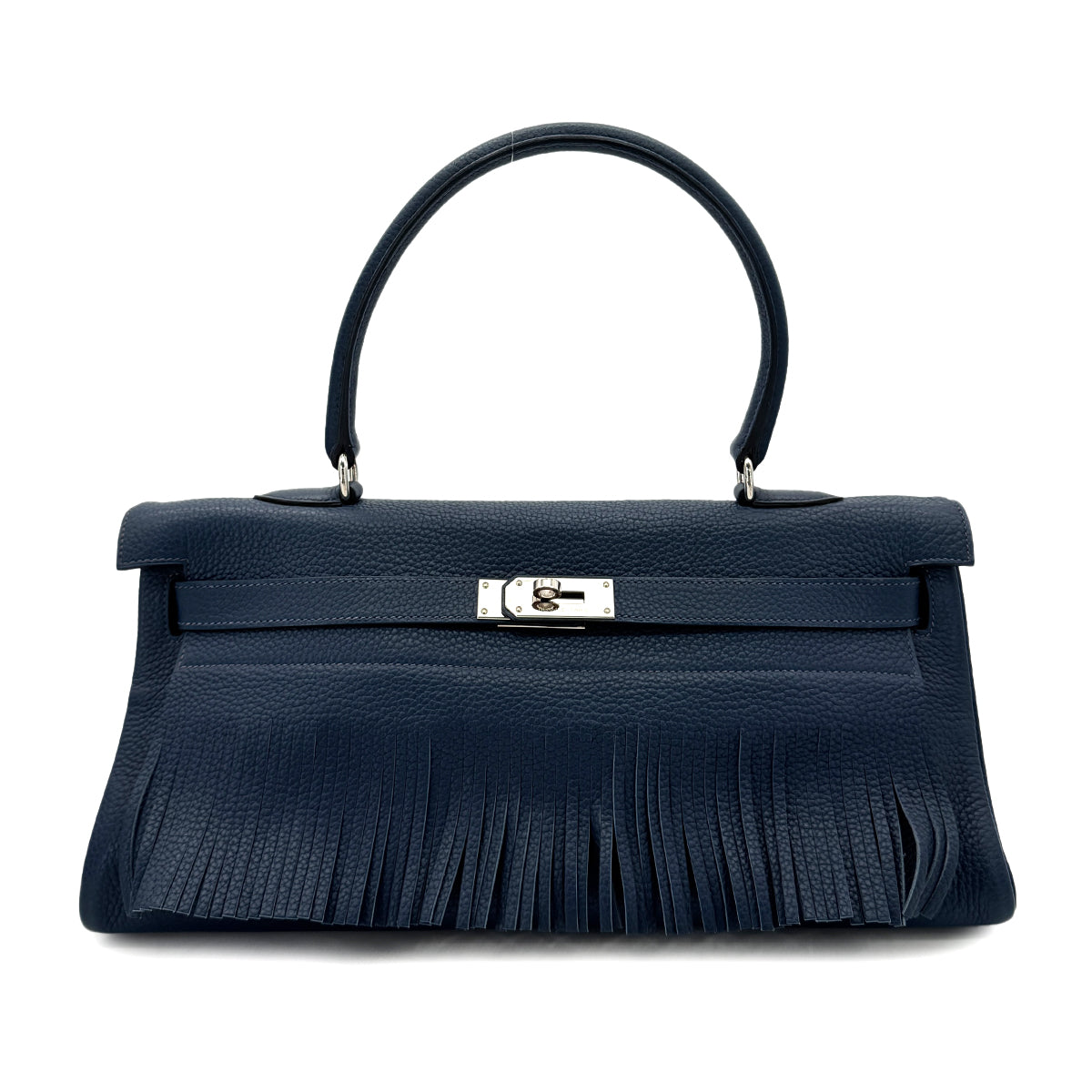 HERMES SHOULDER KELLY FRINGE RETOURNE BLUE ABYSSE TAURILLON CLEMENCE □M SHW 90274052
