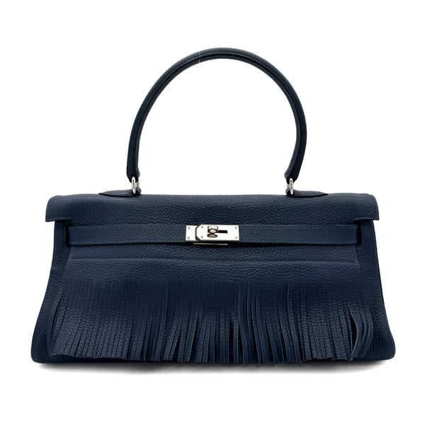 HERMES SHOULDER KELLY FRINGE RETOURNE BLUE ABYSSE TAURILLON CLEMENCE □M SHW 90274052 - PURPOSE